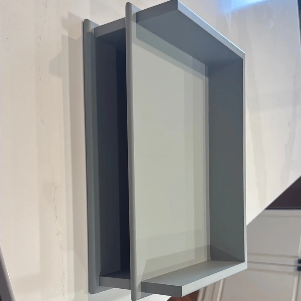 Desk organizer for files, paper, etc.  Grey/light green.  Excellent condition.